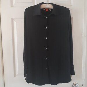 Black Joe Fresh Long Button-Up Blouse (Size M)